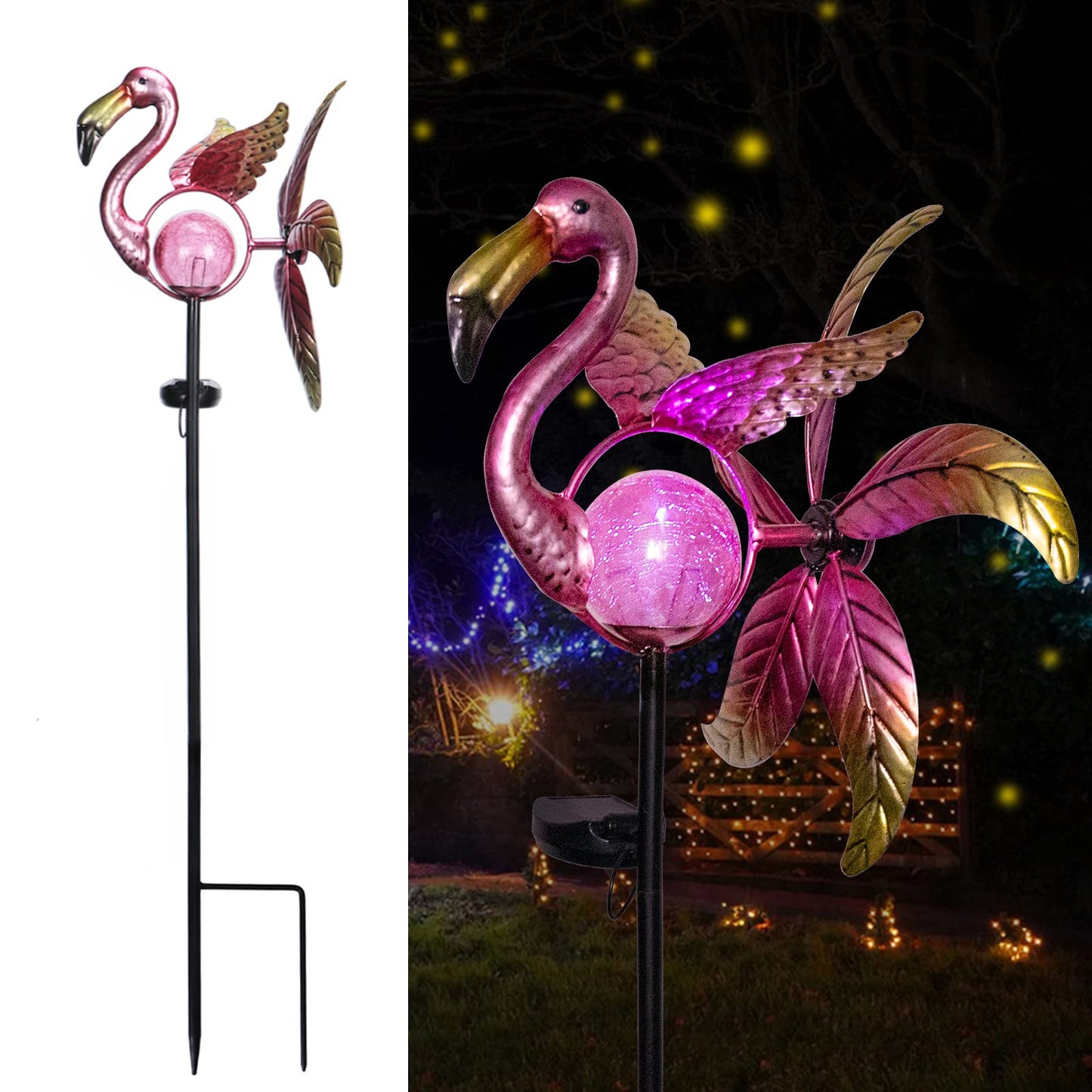 Solar Windmill Metal Garden Light
