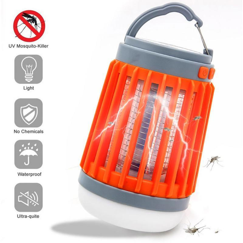 Lampe anti-moustiques solaire 2-en-1 LED USB