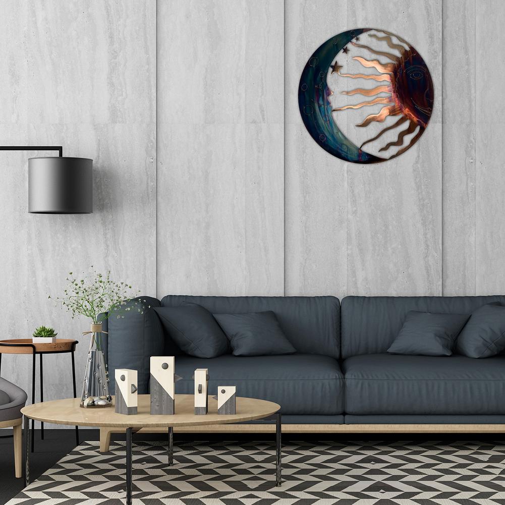 Sun Moon Wall Decoration Waterproof Durable Metal Home Pendant