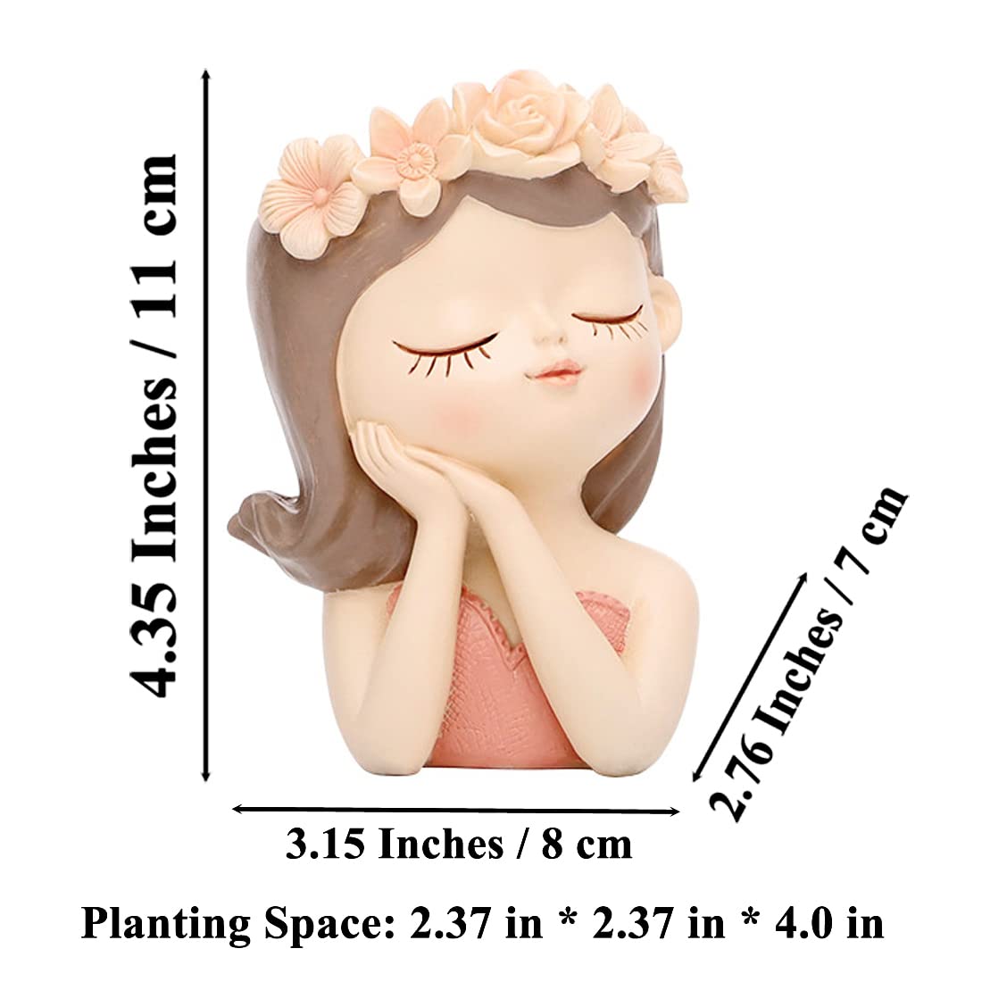 Little Girl Resin Flower Pot