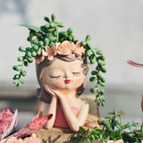 Little Girl Resin Flower Pot