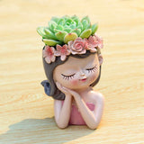 Little Girl Resin Flower Pot