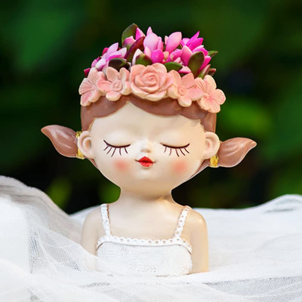 Little Girl Resin Flower Pot