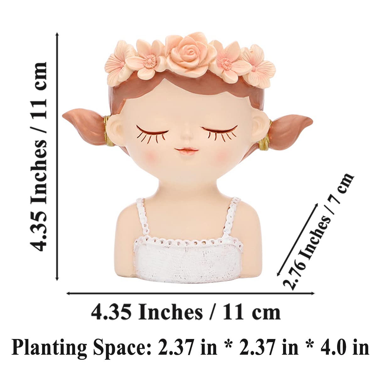 Little Girl Resin Flower Pot
