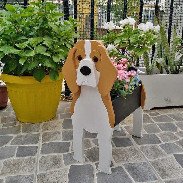 Jardinière décorative en forme de chien
