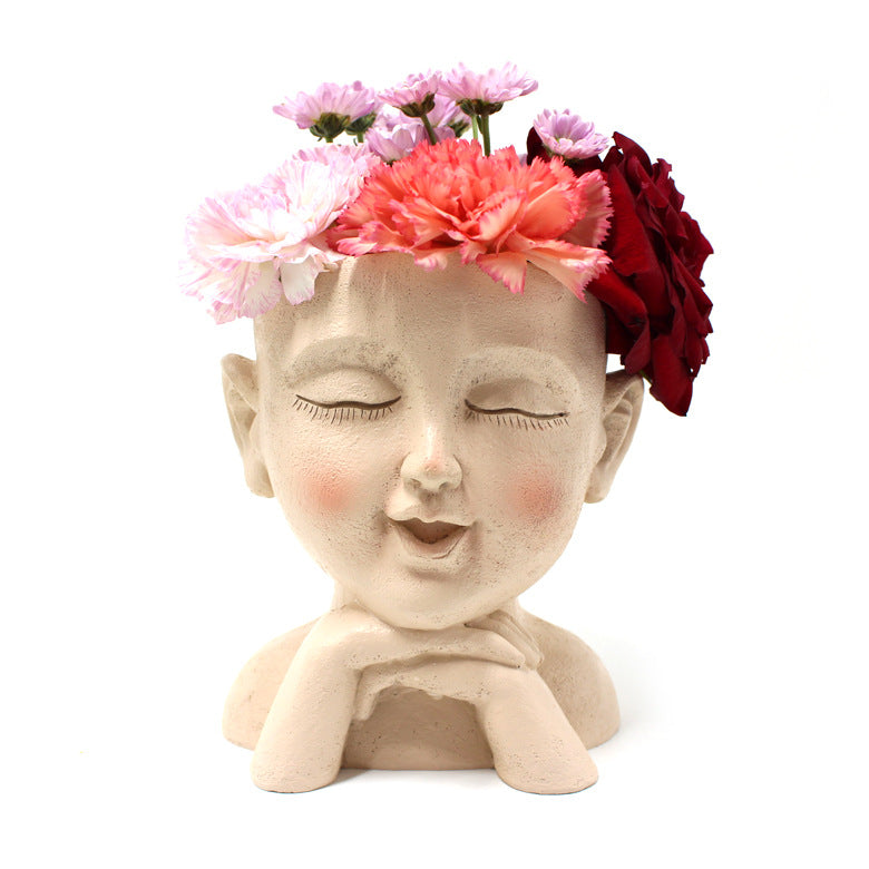 Pot de fleurs visage Pot de fleurs tête Pot de fleurs succulent en sueur
