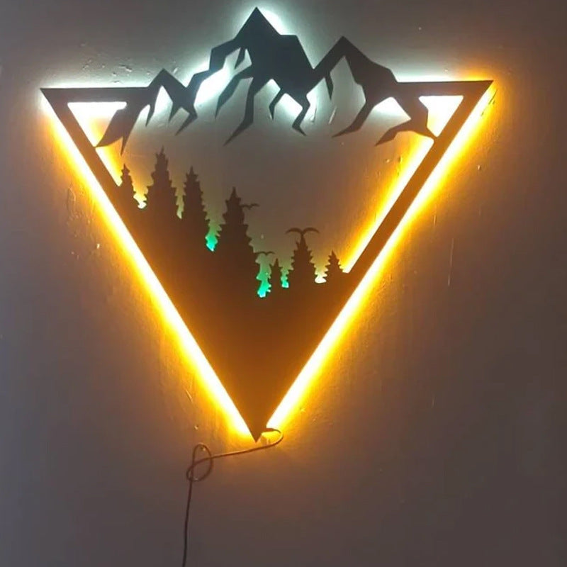 Montagne géométrique - Décoration murale lumineuse LED Jungle
