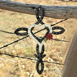 Natural horseshoe cross with heart