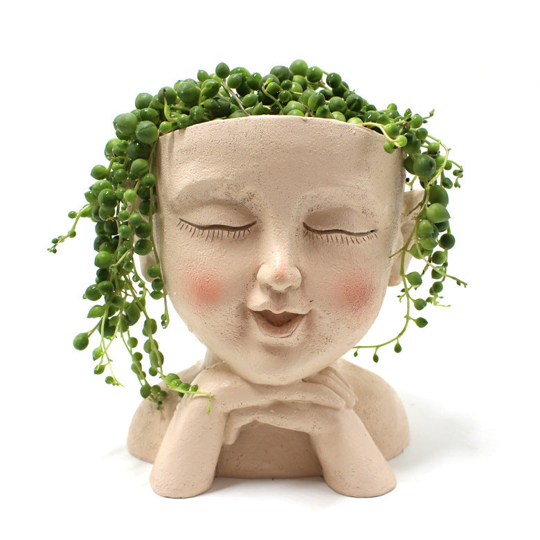 Pot de fleurs visage Pot de fleurs tête Pot de fleurs succulent en sueur