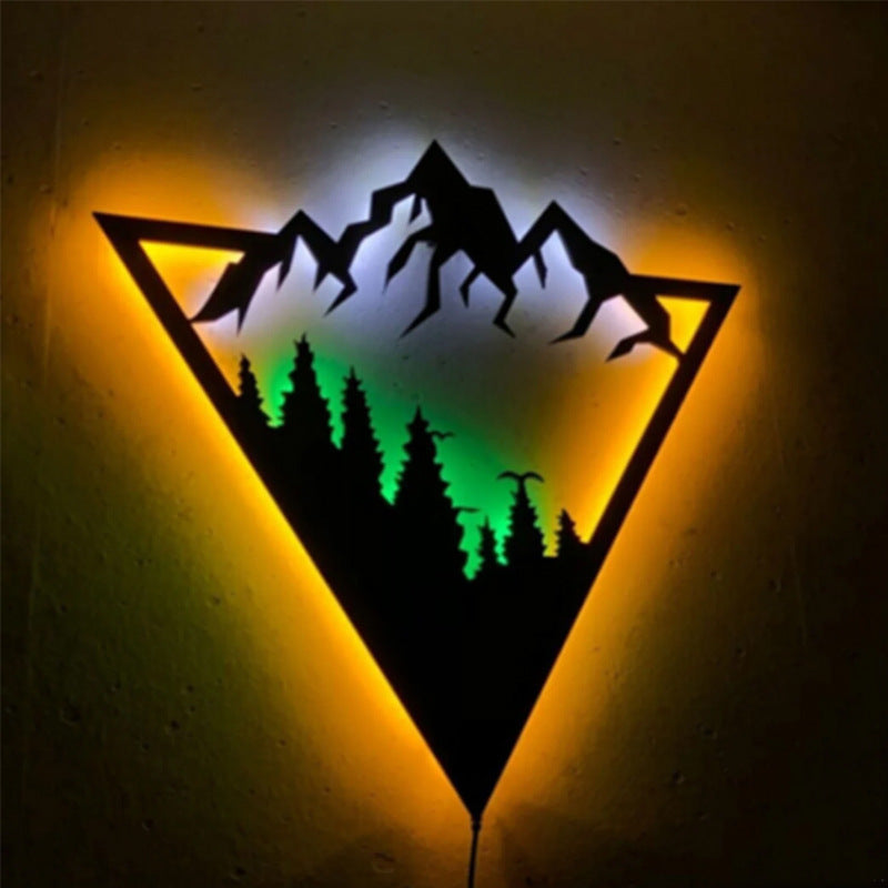 Montagne géométrique - Décoration murale lumineuse LED Jungle