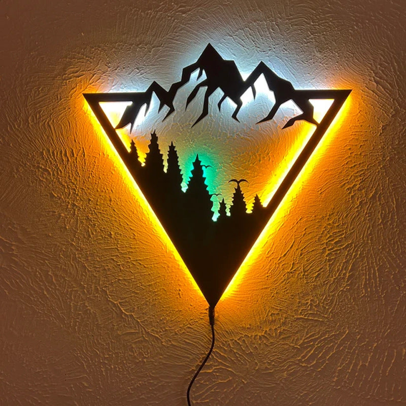Montagne géométrique - Décoration murale lumineuse LED Jungle