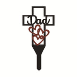 Metal Hollow Cross Stake Relatives Cemetery Ornament