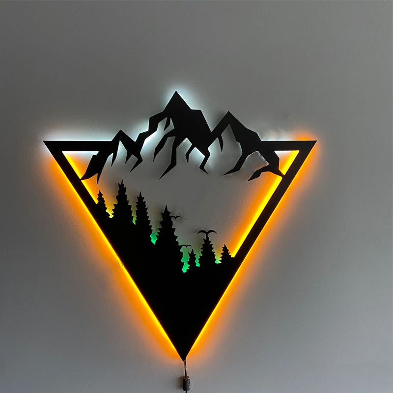 Montagne géométrique - Décoration murale lumineuse LED Jungle