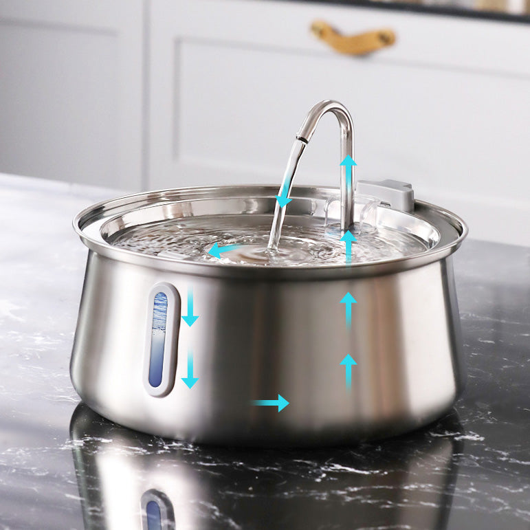 Fontaine à eau en acier inoxydable PetsBoro pour chat