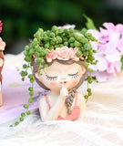 Little Girl Resin Flower Pot