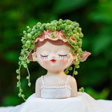 Little Girl Resin Flower Pot
