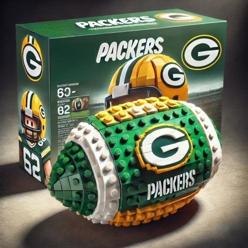 Jeu de construction de ballon de football américain en briques NFL Green Bay Packers