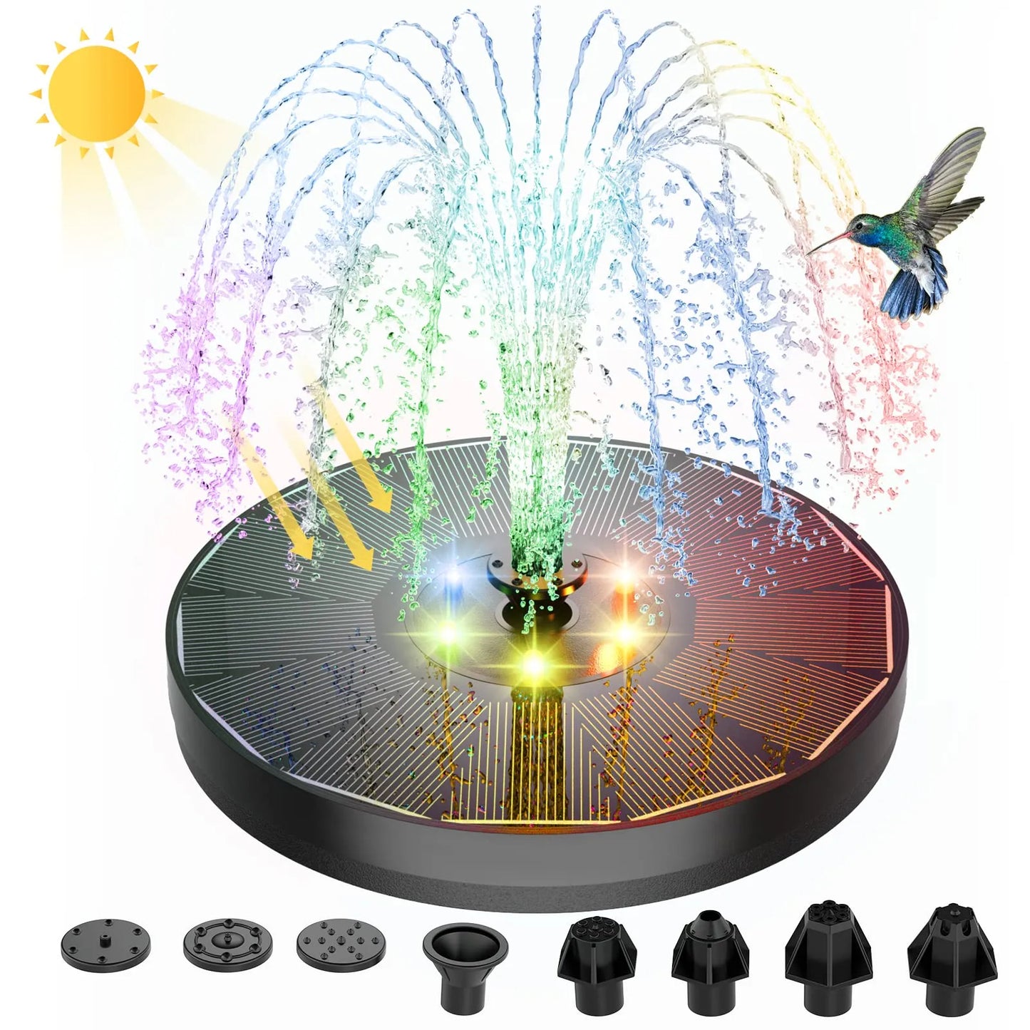 Fontaine d'eau solaire Sherem à LED