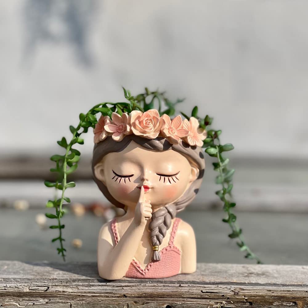 Little Girl Resin Flower Pot