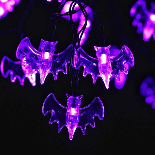 Guirlande lumineuse d'Halloween - Chauve-souris violette
