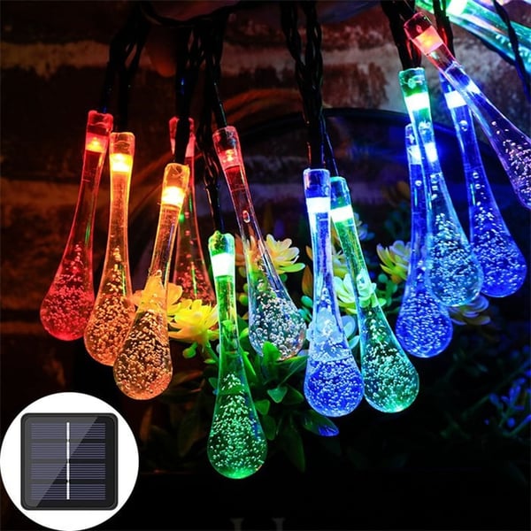 Guirlande Lumineuse Solaire Goutte d'Eau 8 Modes