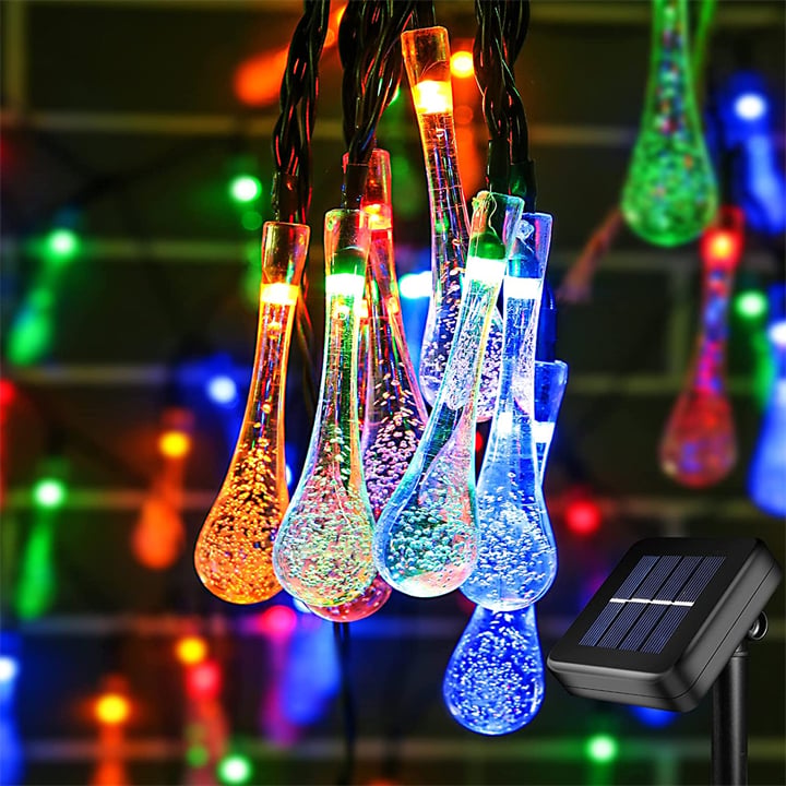 Guirlande Lumineuse Solaire Goutte d'Eau 8 Modes