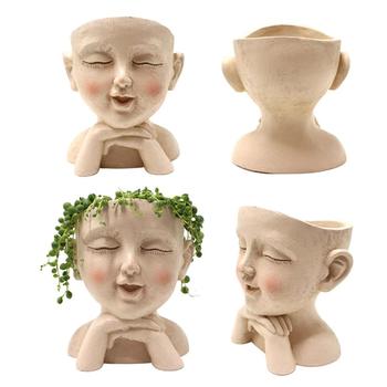 Pot de fleurs visage Pot de fleurs tête Pot de fleurs succulent en sueur