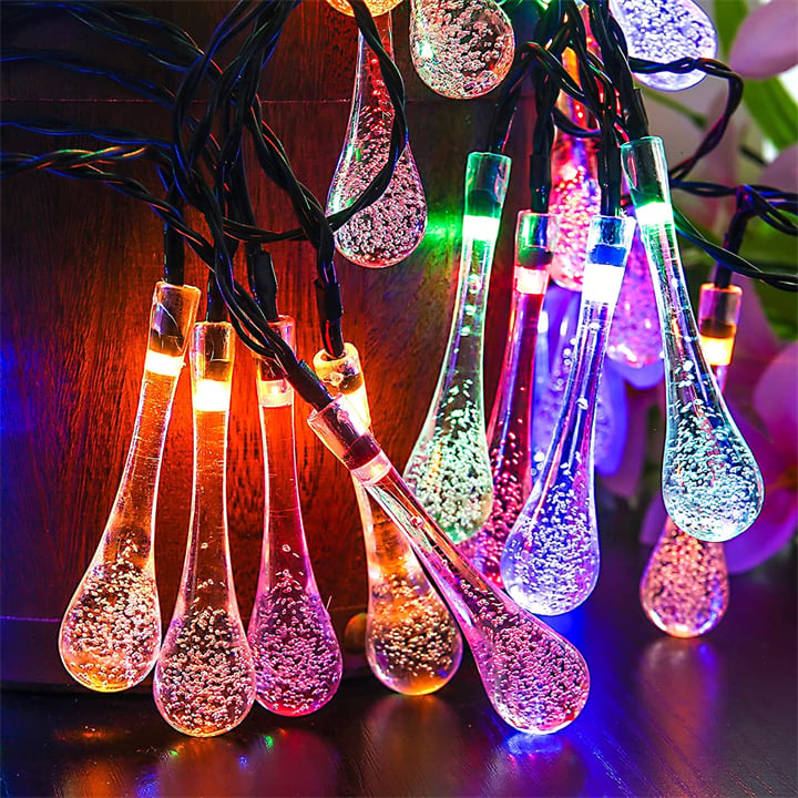 Guirlande Lumineuse Solaire Goutte d'Eau 8 Modes