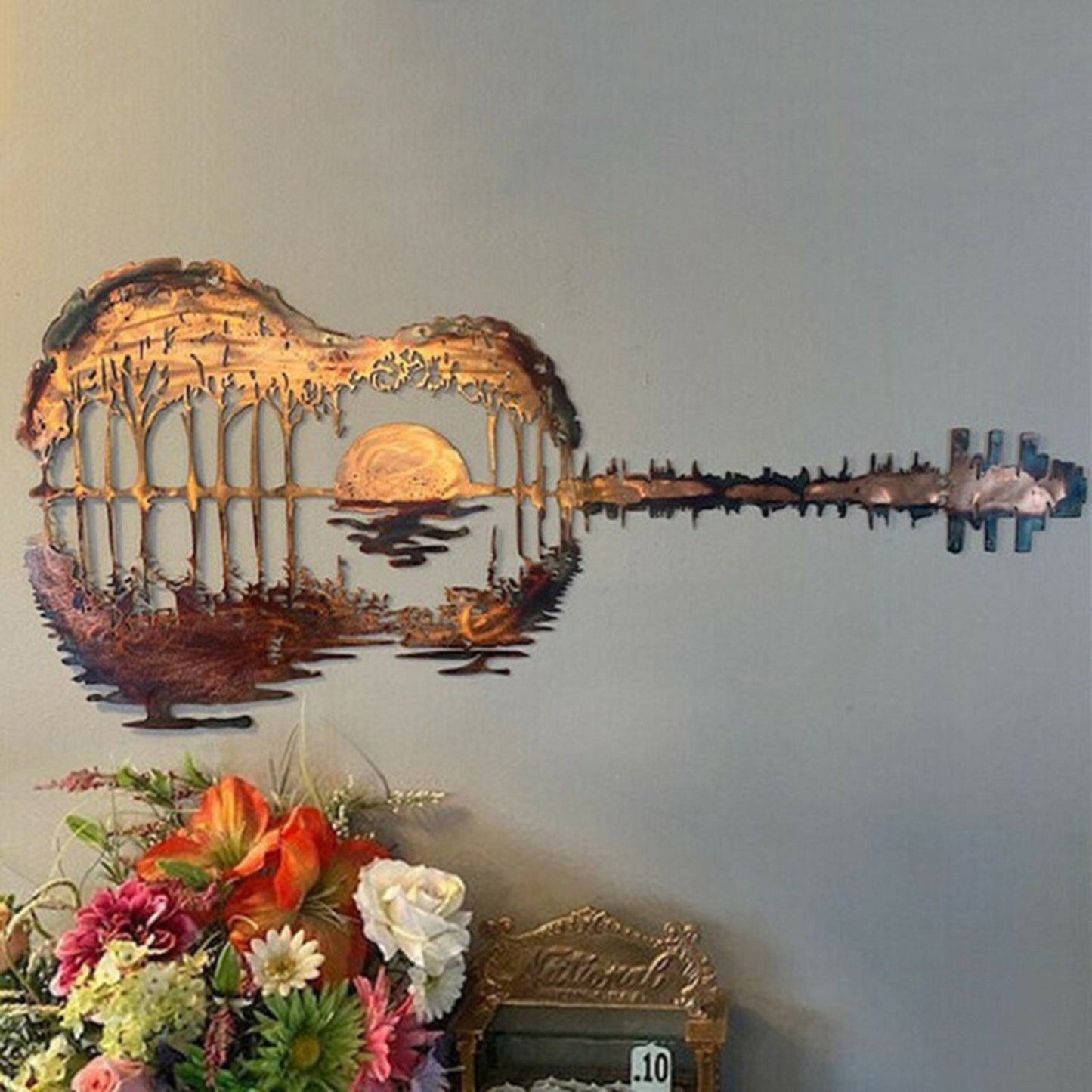 Guitare abstraite en métal faite à la main | Artiste guitariste