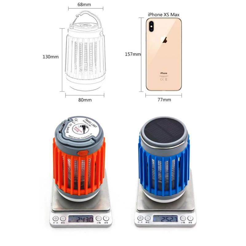Lampe anti-moustiques solaire 2-en-1 LED USB