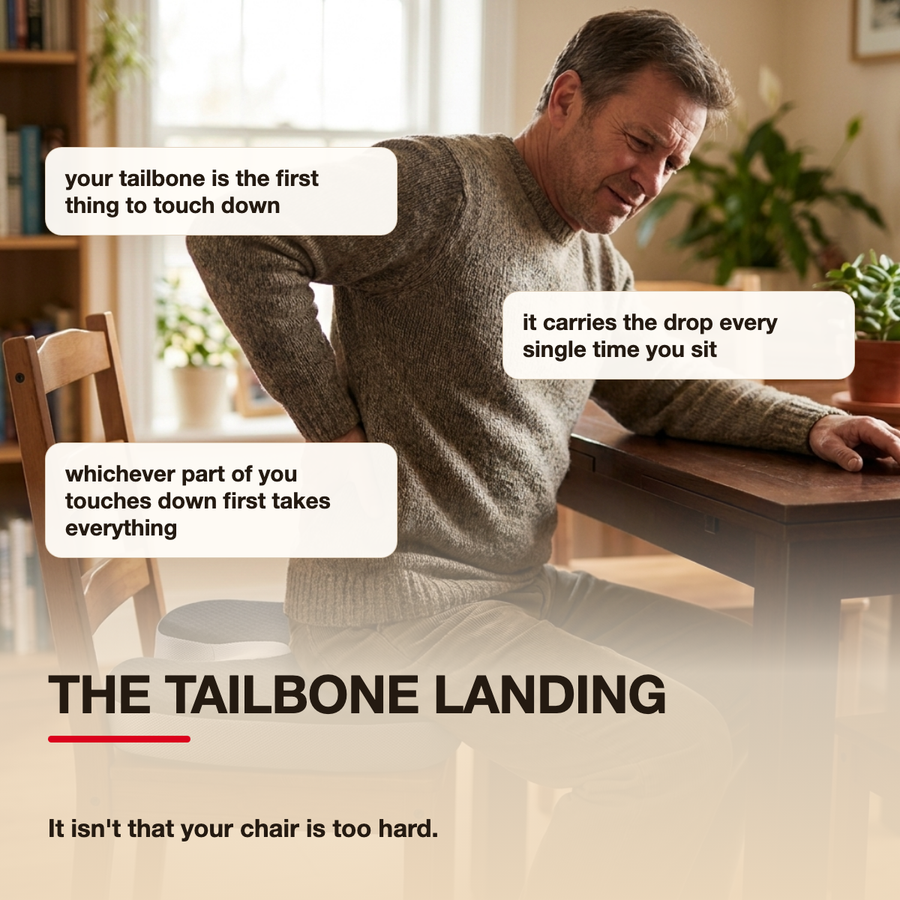 The Tailbone Landing on a hard flat chair