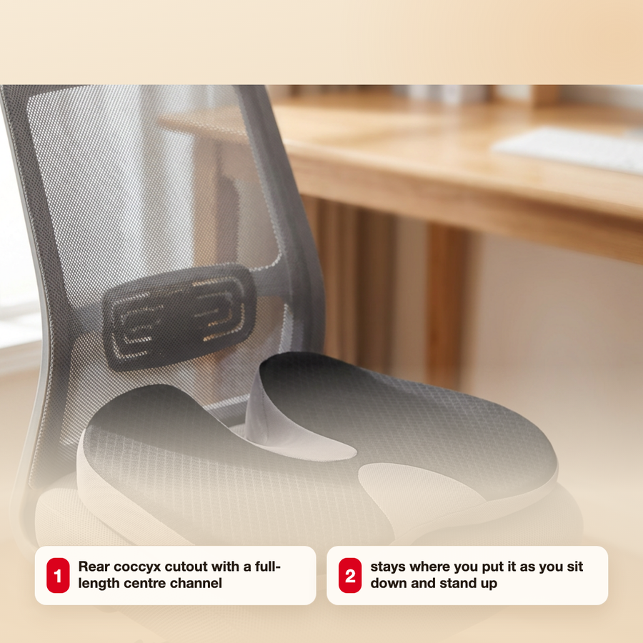 Place it cutout to the back on any chair