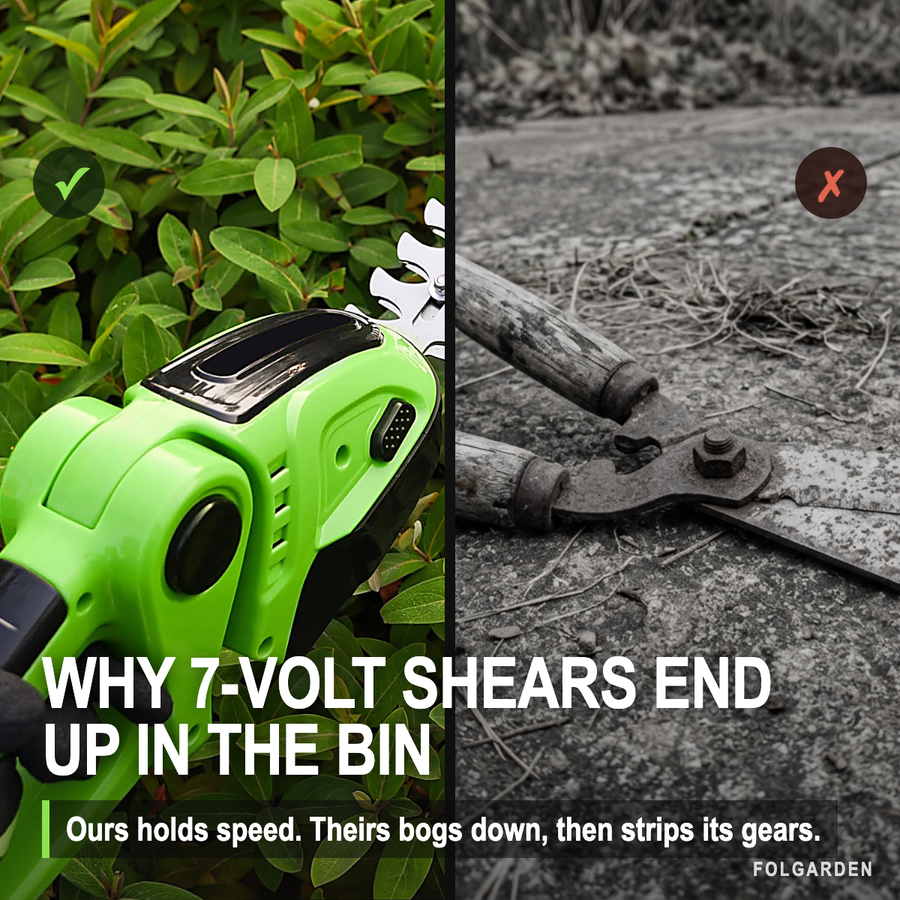 Why 7-volt shears end up in the bin — comparison