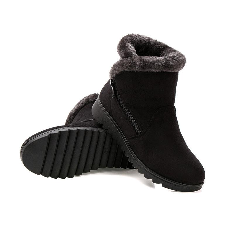 Dropshipping bottines décontractées pour femme, bottes d'hiver pour femme 2021, nouvelle mode, antidérapantes, chaudes, en peluche, avec fermeture éclair, bottes de neige pour femme
