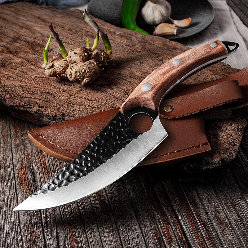 Couteau de chef japonais, couteau à désosser forgé à la main 6" hachoir à viande