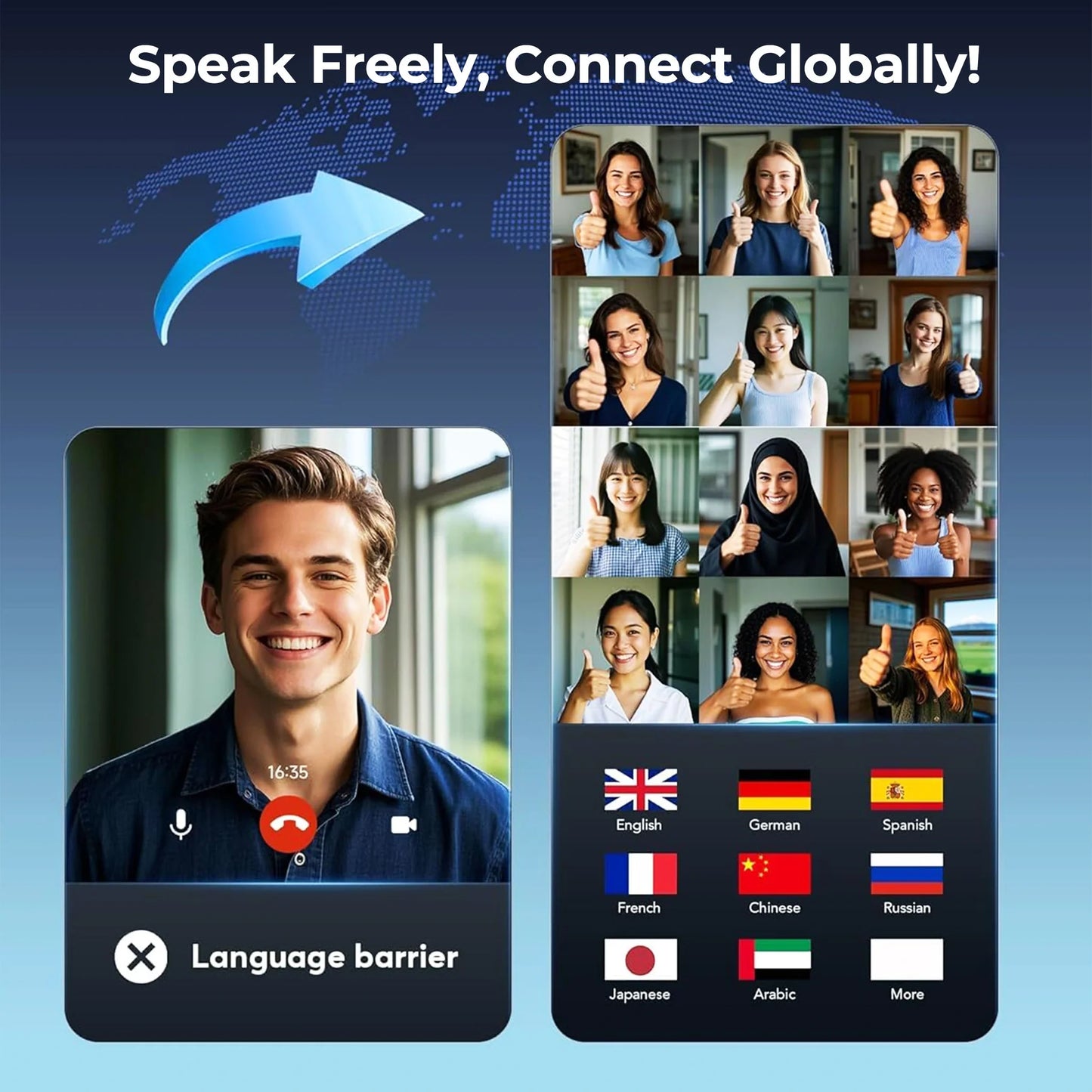 Écouteurs de traduction intelligents Hilipert AI