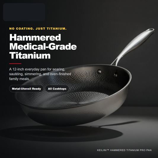Keilini hammered medical-grade titanium pan