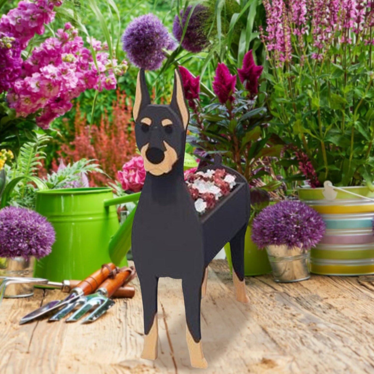 Jardinière décorative en forme de chien