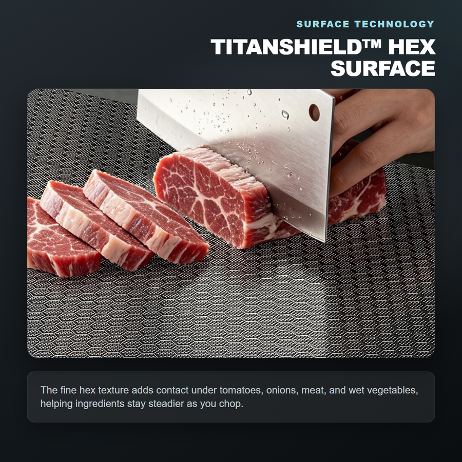 TitanShield micro hex cutting surface close-up