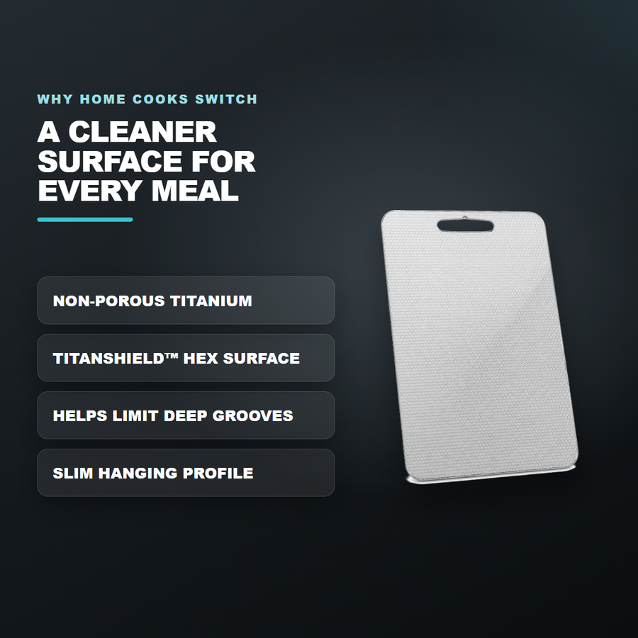 TitanShield pure titanium cutting board feature overview