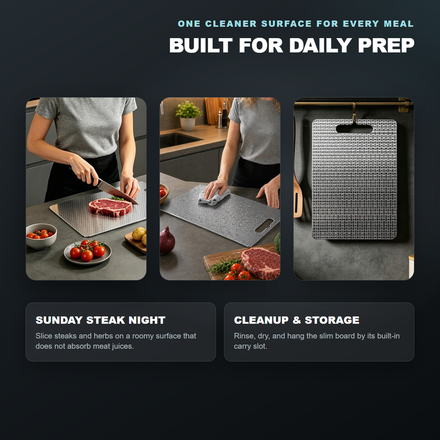 TitanShield cutting board for daily meal preparation and storage