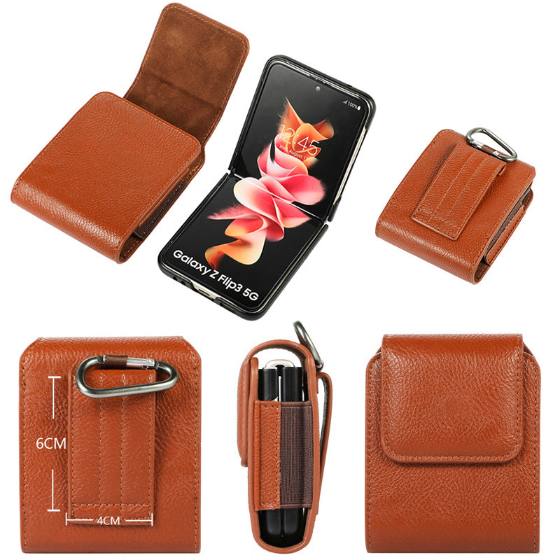 Lychee Folding Screen Belt Bag For Samsung Galaxy Z Flip3 5G