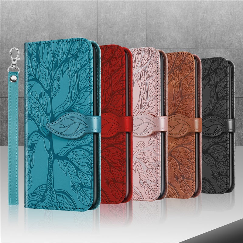 New 3D Embossed Life Tree Wallet Phone Case For Samsung S Series