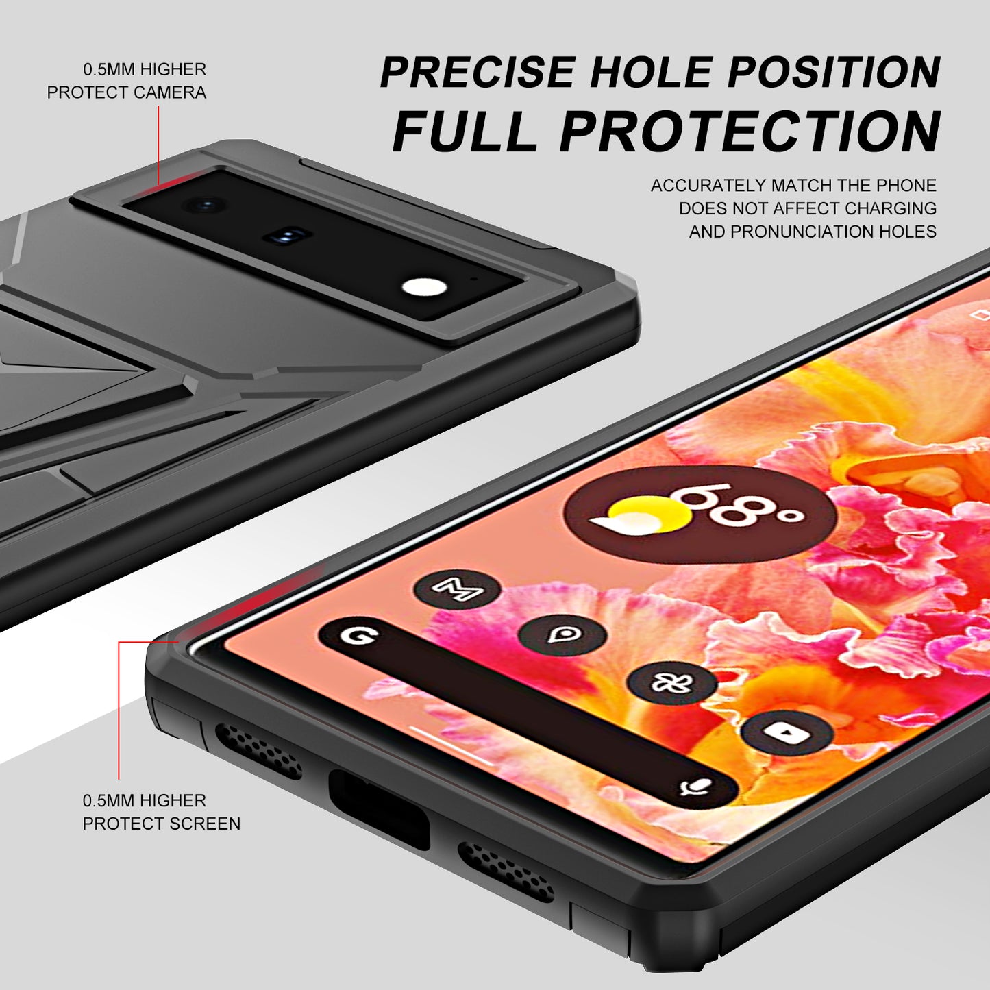 Nouvel étui magnétique avec support d'armure extraordinaire pour Google Pixel 6