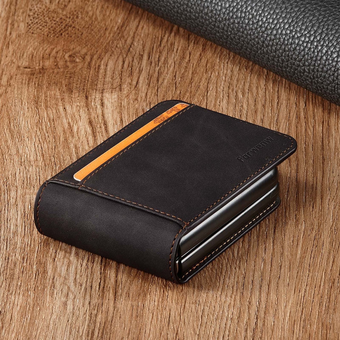 Étui portefeuille à rabat en cuir de luxe pour Samsung Galaxy Z Flip3 5G