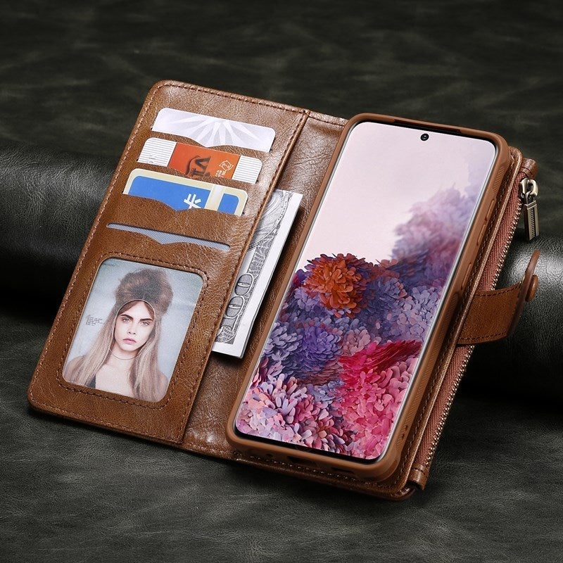 Étui portefeuille multifonction rétro à rabat magnétique pour iPhone
