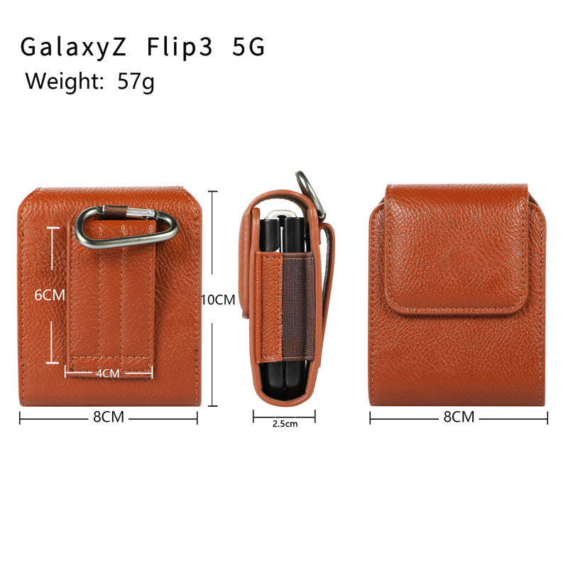 Lychee Folding Screen Belt Bag For Samsung Galaxy Z Flip3 5G