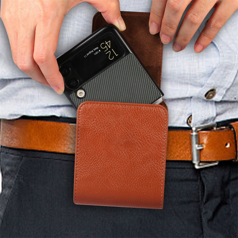Lychee Folding Screen Belt Bag For Samsung Galaxy Z Flip3 5G