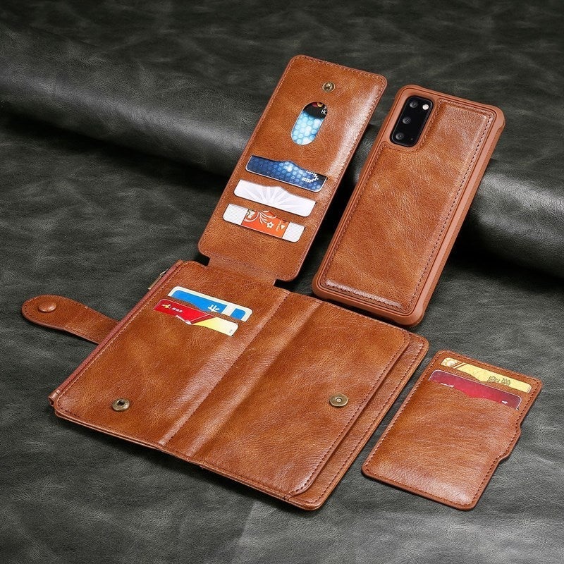 Étui portefeuille multifonction rétro à rabat magnétique pour iPhone