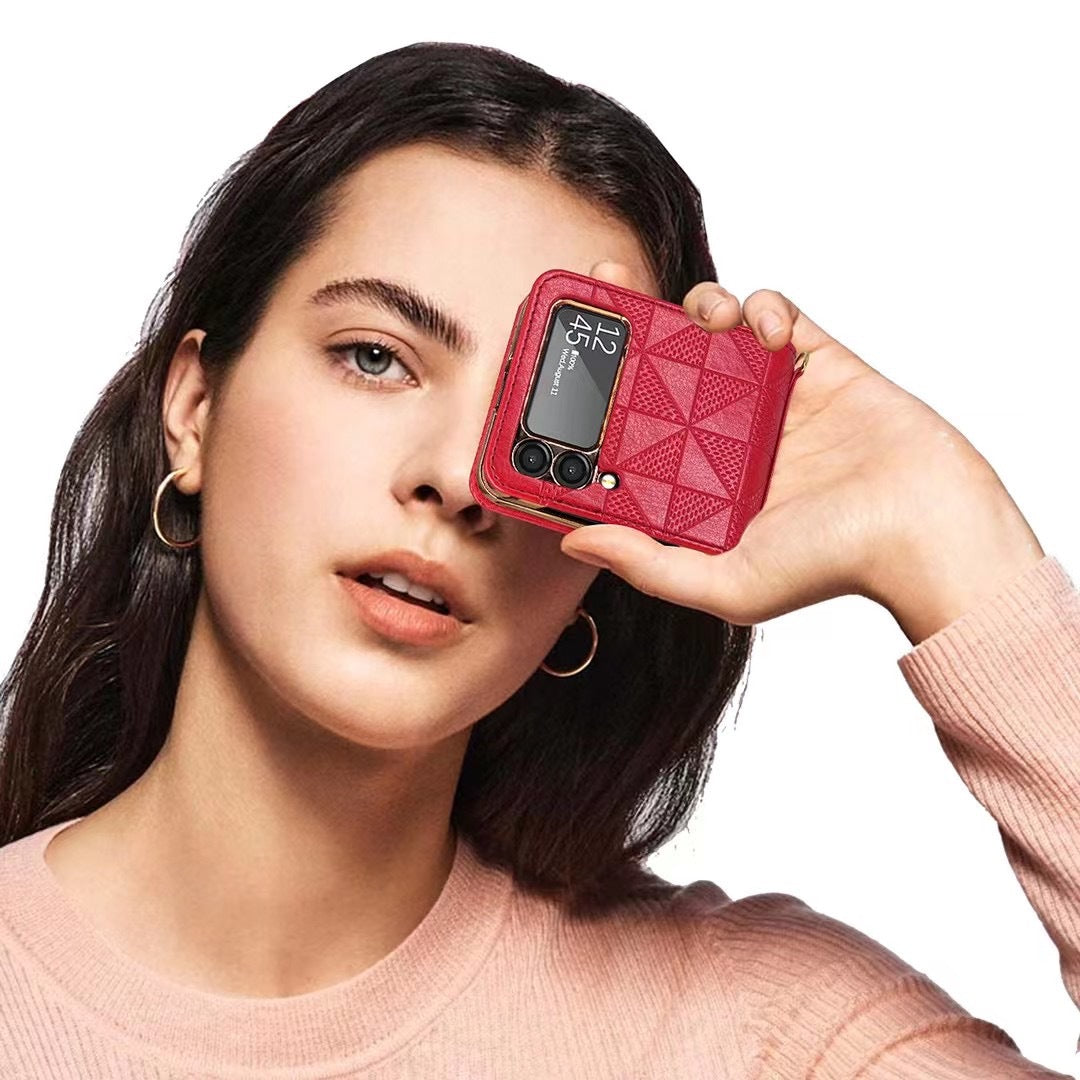 Nouvel étui de téléphone à chaîne pliable pour Samsung Galaxy Z Flip 3 5G
